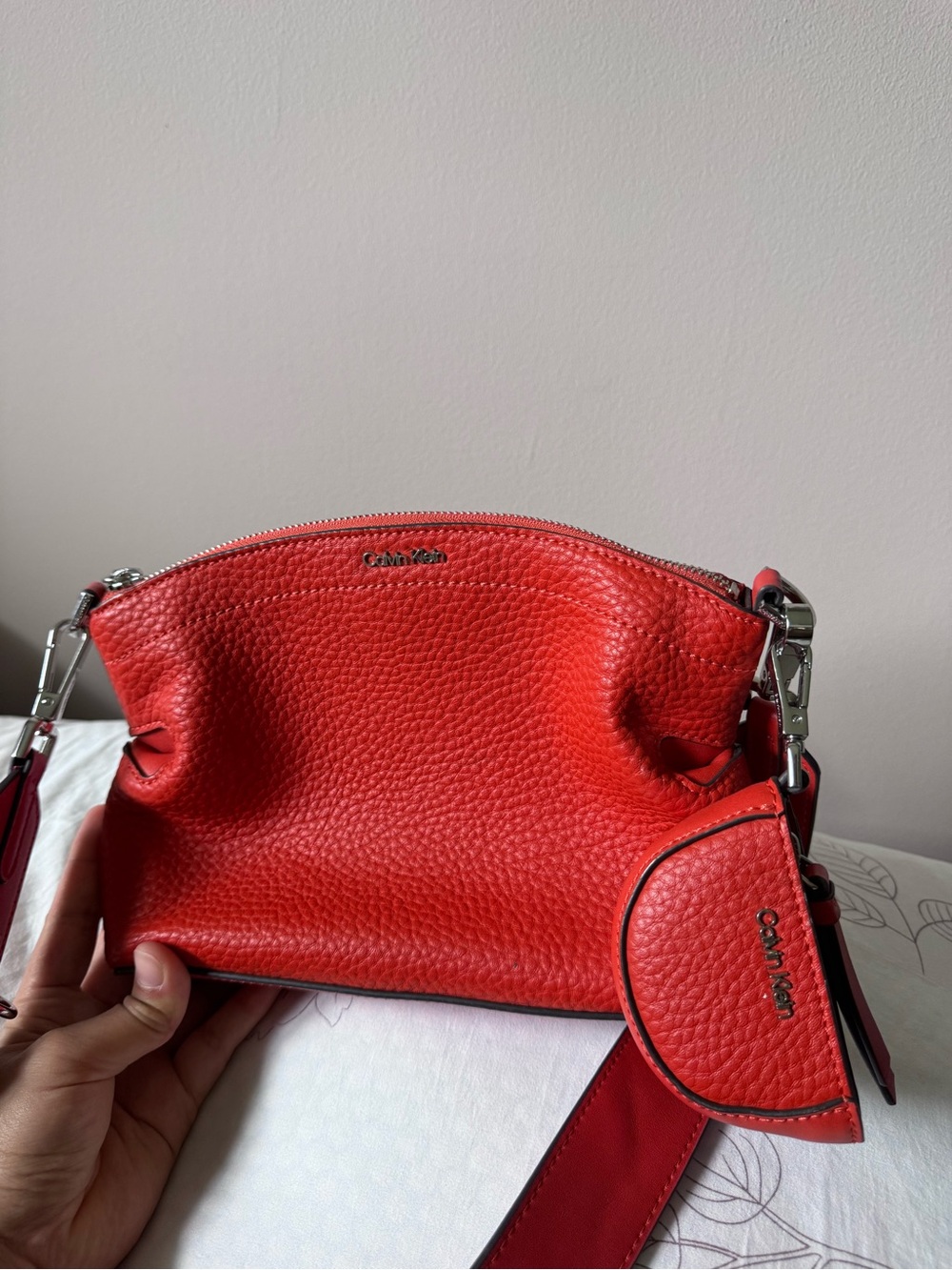 Calvin Klein Orange Crossbody with coin purse